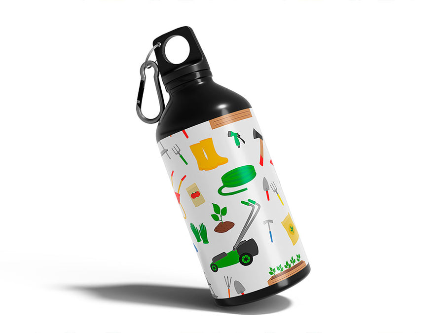 springtime work gardening Water Bottle DIY Stickers