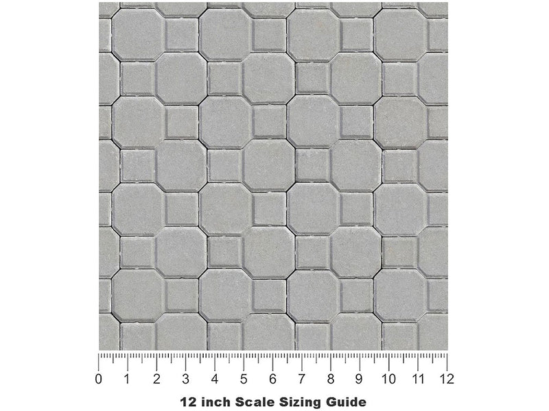 Square Cross Brick Vinyl Film Pattern Size 12 inch Scale~Rwraps Square Cross Brick Sizing Chart~3