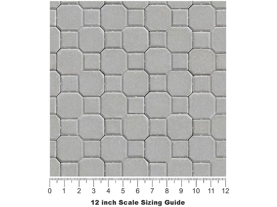 Square Cross Brick Vinyl Film Pattern Size 12 inch Scale~Rwraps Square Cross Brick Sizing Chart~3