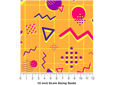 Squirmy Geometry Abstract Vinyl Film Pattern Size 12 inch Scale~Rwraps Squirmy Geometry Abstract Sizing Chart~2