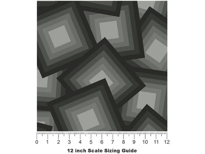 Stacked Squares Abstract Vinyl Film Pattern Size 12 inch Scale~Rwraps Stacked Squares Abstract Sizing Chart~2
