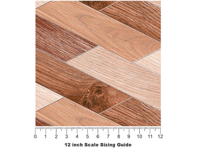 Stain Swatch Wooden Parquet Vinyl Film Pattern Size 12 inch Scale~Rwraps Stain Swatch Wooden Parquet Sizing Chart~3