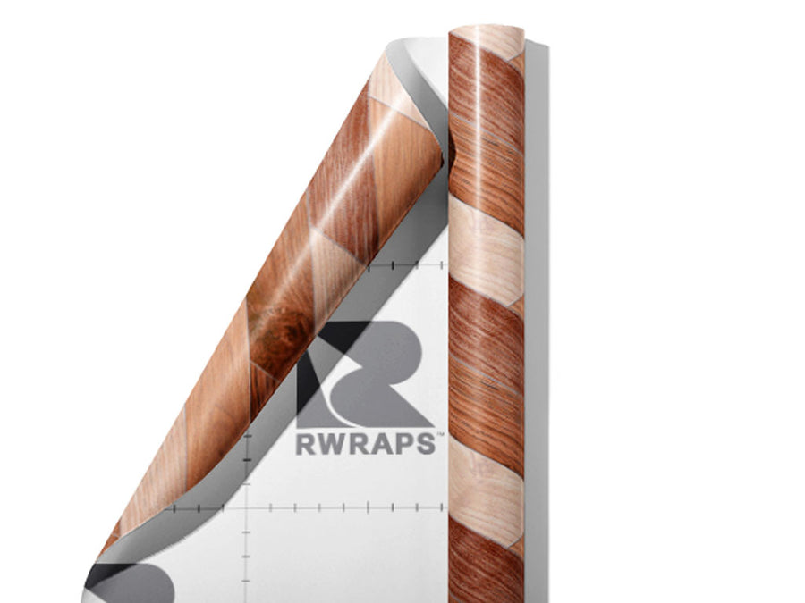 Stain Swatch Wooden Parquet Wrap Film Sheets~Rwraps Series 914 Stain Swatch Wooden Parquet Scrolled Sheet~4