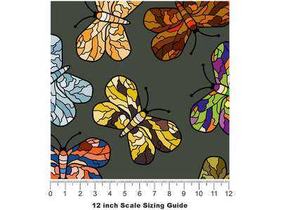 Stained Glass Bug Vinyl Film Pattern Size 12 inch Scale~Rwraps Stained Glass Bug Sizing Chart~2