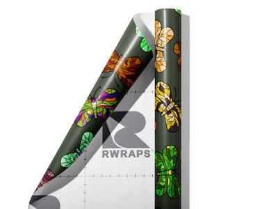 Stained Glass Bug Wrap Film Sheets~Rwraps Series 914 Stained Glass Bug Scrolled Sheet~3