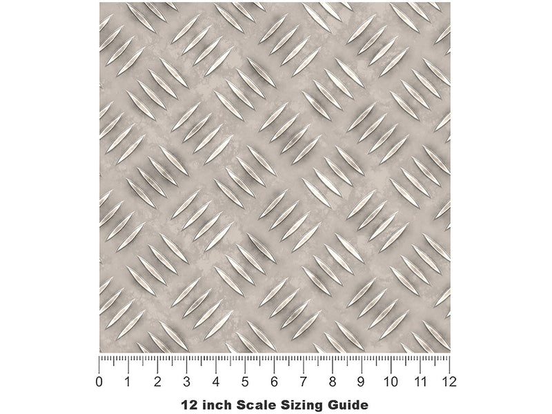 Stainless Steel Diamond Plate Vinyl Film Pattern Size 12 inch Scale~Rwraps Stainless Steel Sizing Chart~2