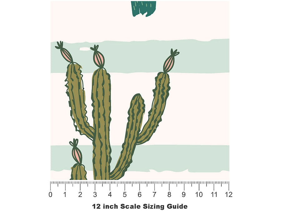 Stand Out Cacti Vinyl Film Pattern Size 12 inch Scale~Rwraps Stand Out Cacti Sizing Chart~2
