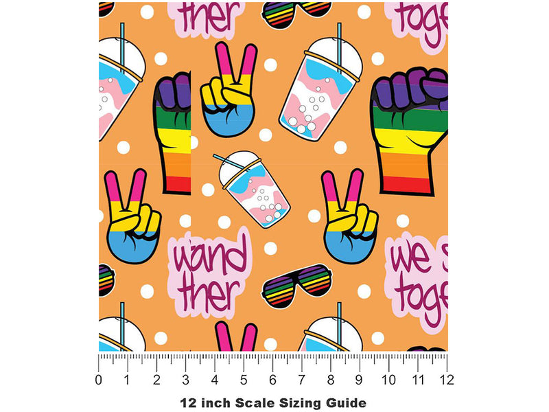 Stand Proud Americana Vinyl Film Pattern Size 12 inch Scale~Rwraps Stand Proud Americana Sizing Chart~3