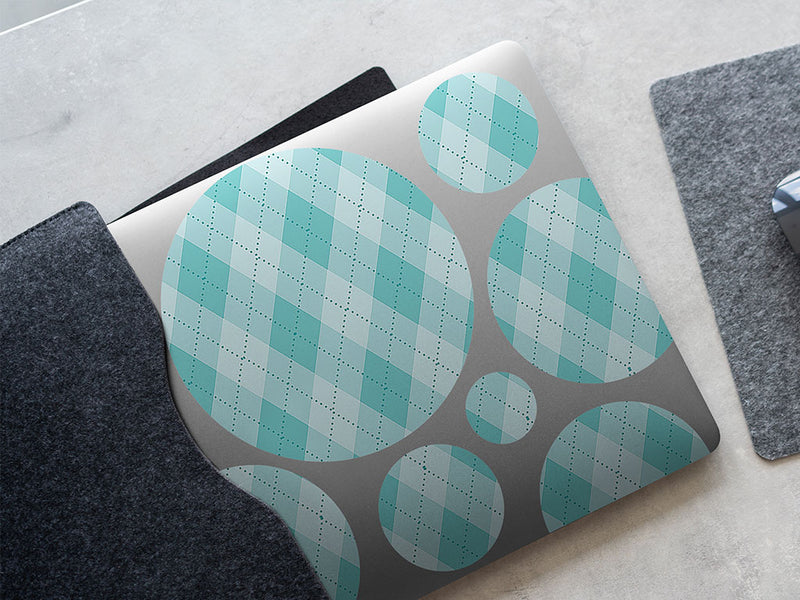 starched linen argyle DIY Laptop Stickers
