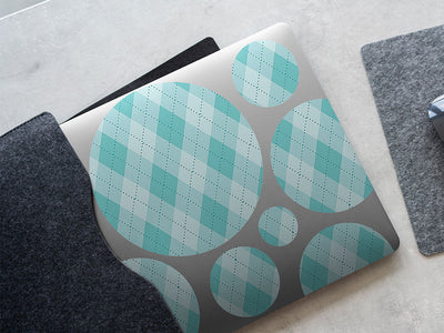 starched linen argyle DIY Laptop Stickers