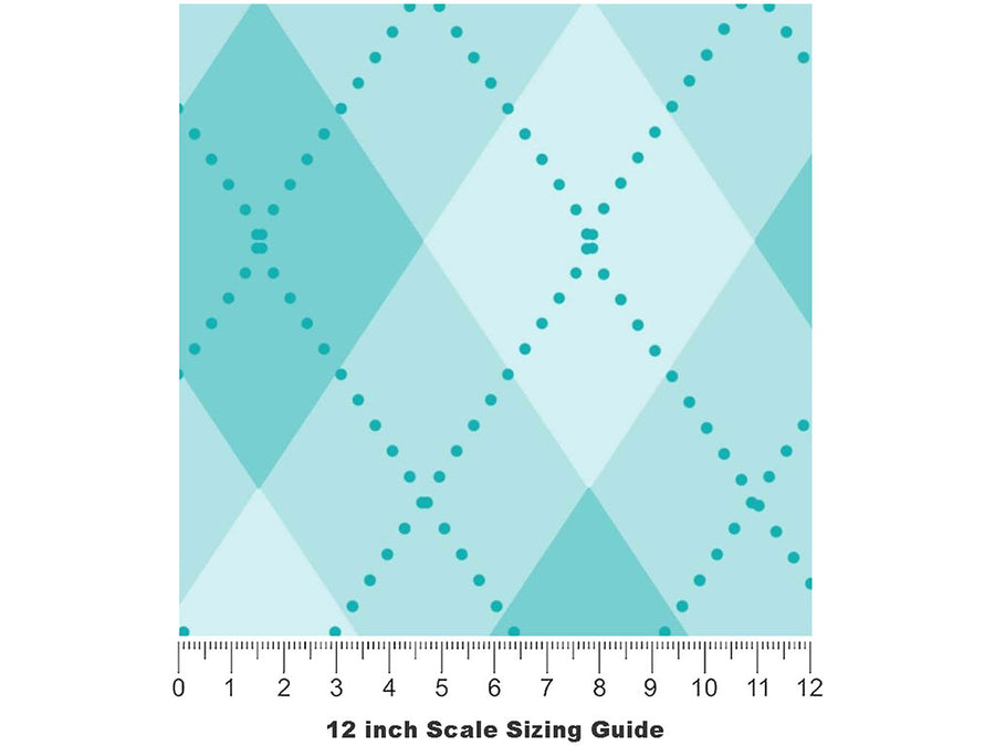 Starched Linen Argyle Vinyl Film Pattern Size 12 inch Scale~Rwraps Starched Linen Argyle Sizing Chart~2