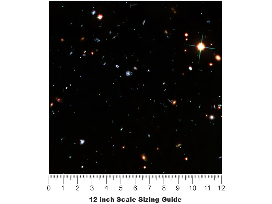 Starfield Dark Science Fiction Vinyl Film Pattern Size 12 inch Scale~Rwraps Starfield Dark Science Fiction Sizing Chart~2