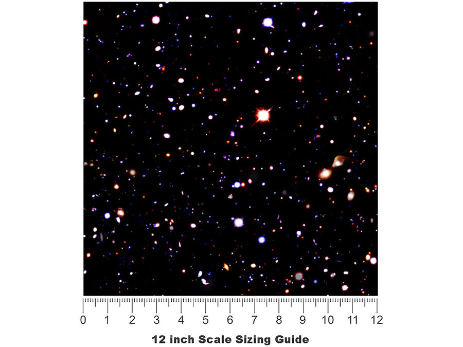 Starfield Night Science Fiction Vinyl Film Pattern Size 12 inch Scale~Rwraps Starfield Night Science Fiction Sizing Chart~2