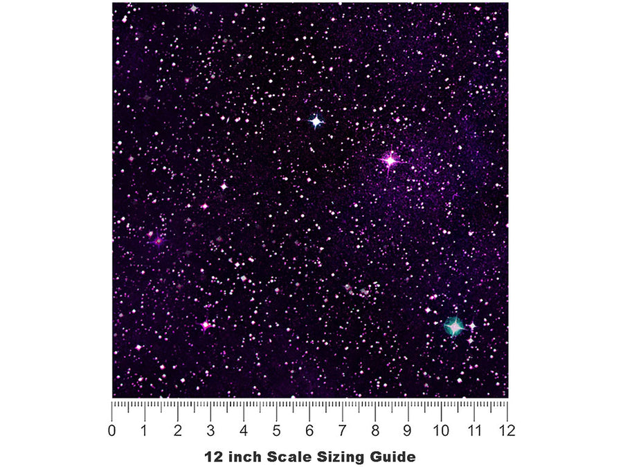 Starfield Purp Science Fiction Vinyl Film Pattern Size 12 inch Scale~Rwraps Starfield Purp Science Fiction Sizing Chart~2