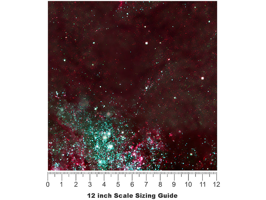 Starry Night Science Fiction Vinyl Film Pattern Size 12 inch Scale~Rwraps Starry Night Science Fiction Sizing Chart~2