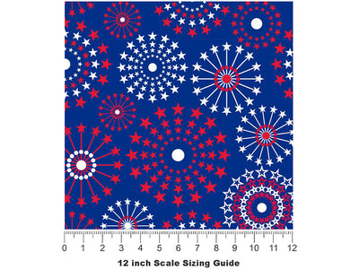 Starry Skies Americana Vinyl Film Pattern Size 12 inch Scale~Rwraps Starry Skies Americana Sizing Chart~3