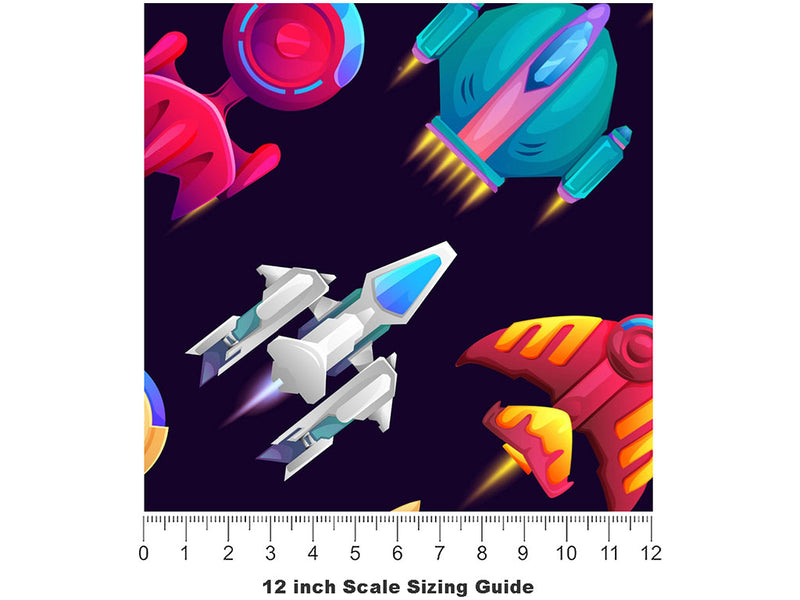 Starship Infantry Science Fiction Vinyl Film Pattern Size 12 inch Scale~Rwraps Starship Infantry Science Fiction Sizing Chart~2