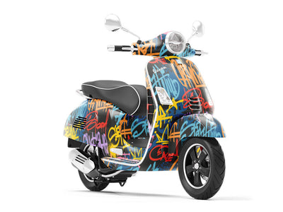 Stay Wild Graffiti Vespa Scooter Wrap Film