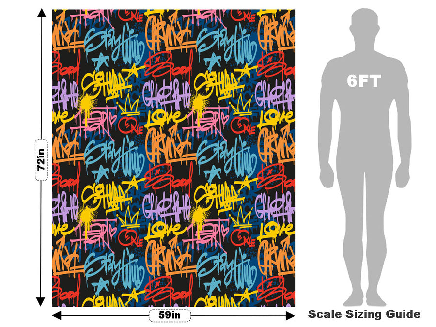Stay Wild Graffiti Vehicle Wrap Scale~Rwraps Series 914 Stay Wild Graffiti Measurements~2