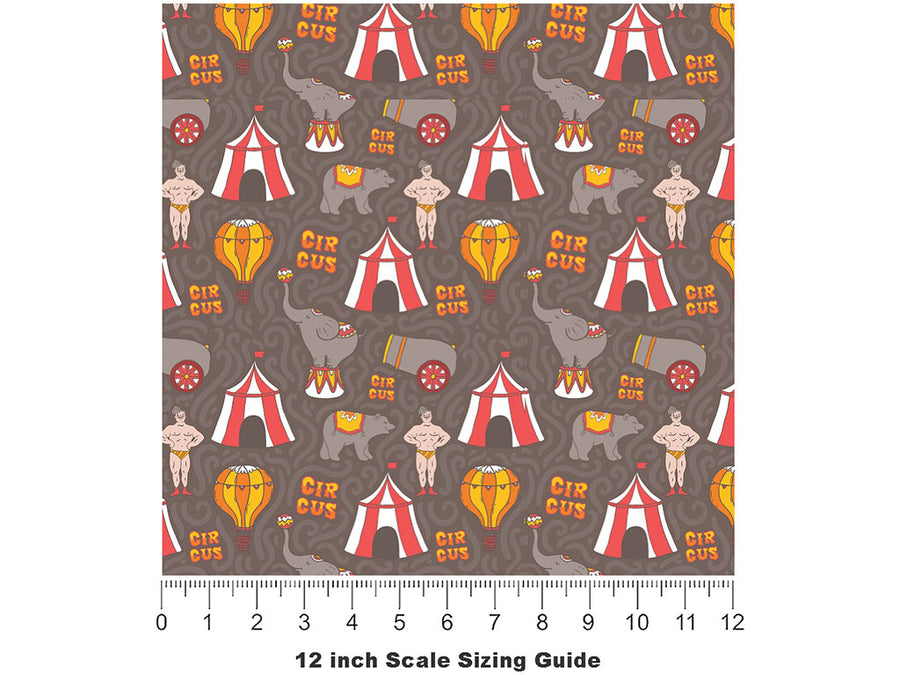 Steady Strongman Circus Vinyl Film Pattern Size 12 inch Scale~Rwraps Steady Strongman Circus Sizing Chart~2