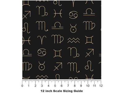 Stellar Symbols Astrology Vinyl Film Pattern Size 12 inch Scale~Rwraps Stellar Symbols Astrology Sizing Chart~2
