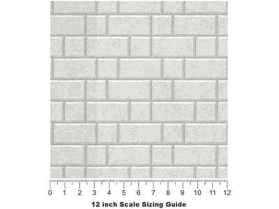 Stepped Grey Brick Vinyl Film Pattern Size 12 inch Scale~Rwraps Stepped Grey Brick Sizing Chart~3