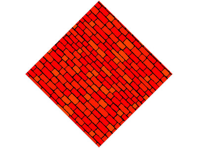 Stepped Scarlet Brick Vinyl Wrap Pattern
