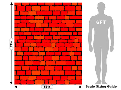 Stepped Scarlet Brick Vehicle Wrap Scale~Rwraps Series 914 Stepped Scarlet Brick Measurements~2