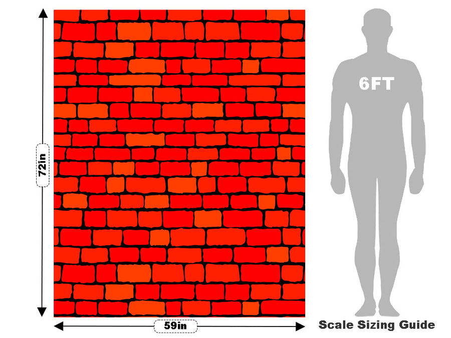 Stepped Scarlet Brick Vehicle Wrap Scale~Rwraps Series 914 Stepped Scarlet Brick Measurements~2