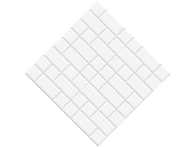 Stepped White Brick Vinyl Wrap Pattern