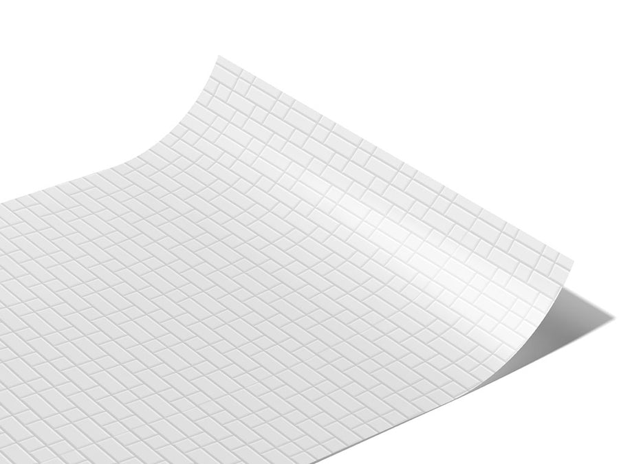 Stepped White Brick Vinyl Wraps~Rwraps Series 914 Digitally Printed Vinyl Wrap~1