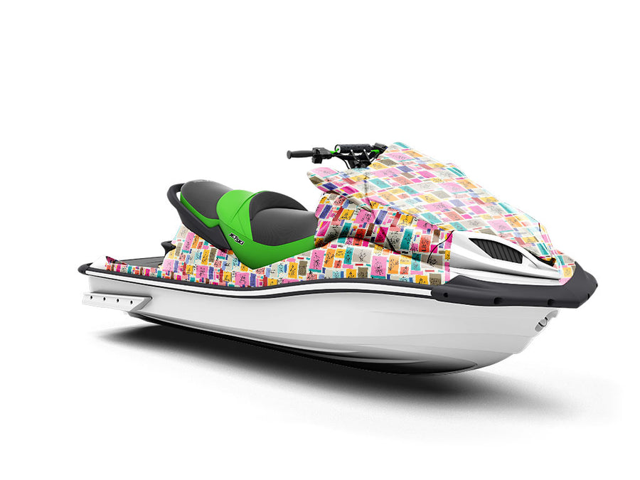 Sticky Note Doodles Sticker Bomb Jet Ski Vinyl Customized Wrap
