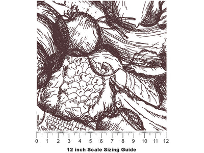 Still Life Harvest Gardening Vinyl Film Pattern Size 12 inch Scale~Rwraps Still Life Harvest Gardening Sizing Chart~2