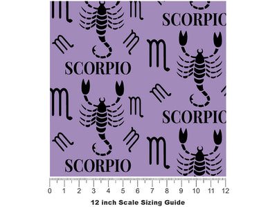 Stinging Scorpion Astrology Vinyl Film Pattern Size 12 inch Scale~Rwraps Stinging Scorpion Astrology Sizing Chart~2