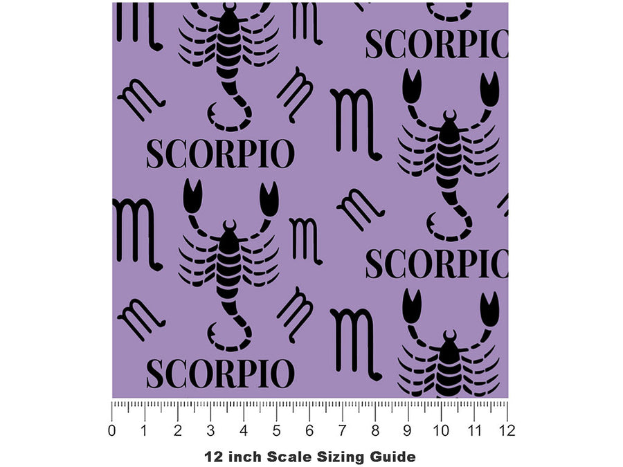 Stinging Scorpion Astrology Vinyl Film Pattern Size 12 inch Scale~Rwraps Stinging Scorpion Astrology Sizing Chart~2