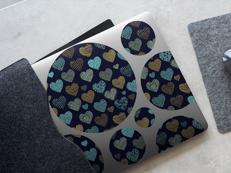 stitched together heart DIY Laptop Stickers