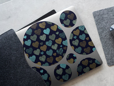 stitched together heart DIY Laptop Stickers