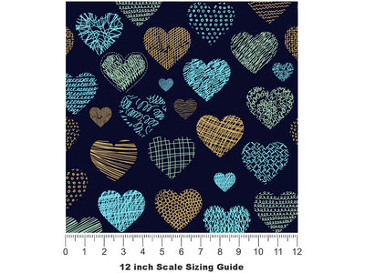 Stitched Together Heart Vinyl Film Pattern Size 12 inch Scale~Rwraps Stitched Together Heart Sizing Chart~2