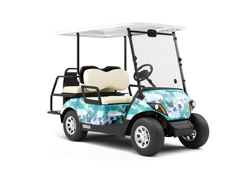 Stormy Memories Abstract Wrapped Golf Cart
