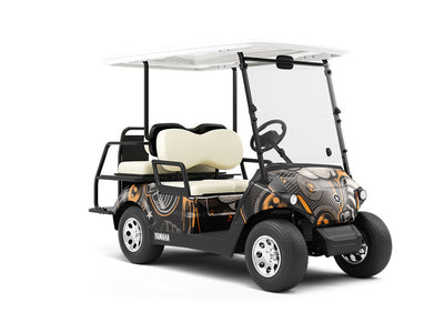 Straight Letter Graffiti Wrapped Golf Cart