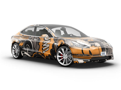 Straight Letter Graffiti Vehicle Vinyl Wrap