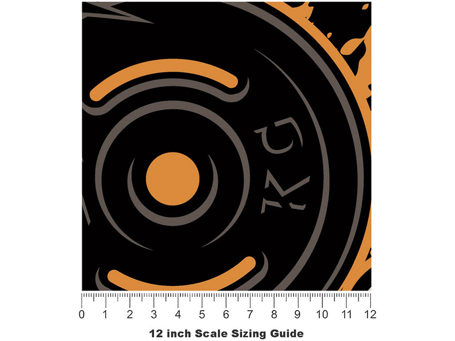 Straight Letter Graffiti Vinyl Film Pattern Size 12 inch Scale~Rwraps Straight Letter Graffiti Sizing Chart~2