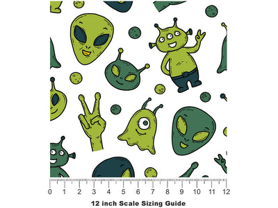 Strange Visitors Science Fiction Vinyl Film Pattern Size 12 inch Scale~Rwraps Strange Visitors Science Fiction Sizing Chart~2