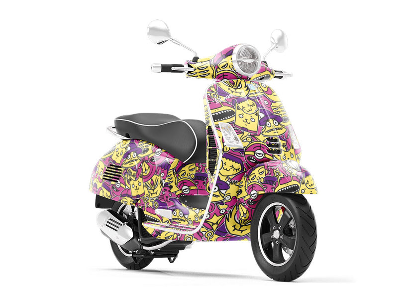 Strange Visitors Sticker Bomb Vespa Scooter Wrap Film