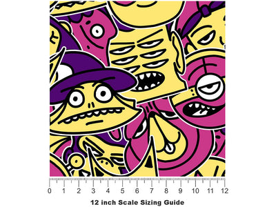 Strange Visitors Sticker Bomb Vinyl Film Pattern Size 12 inch Scale~Rwraps Strange Visitors Sticker Bomb Sizing Chart~3