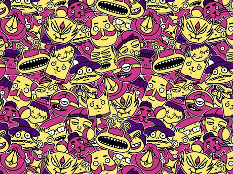 Strange Visitors Sticker Bomb Vinyl Wrap Pattern~Rwraps Series 914 Digitally Printed Vinyl Wrap~0