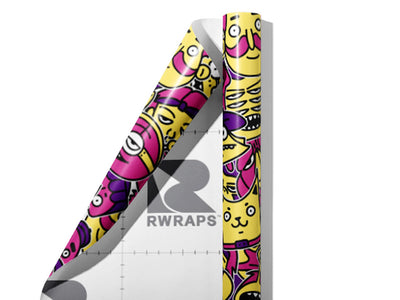 Strange Visitors Sticker Bomb Wrap Film Sheets~Rwraps Series 914 Strange Visitors Sticker Bomb Scrolled Sheet~4