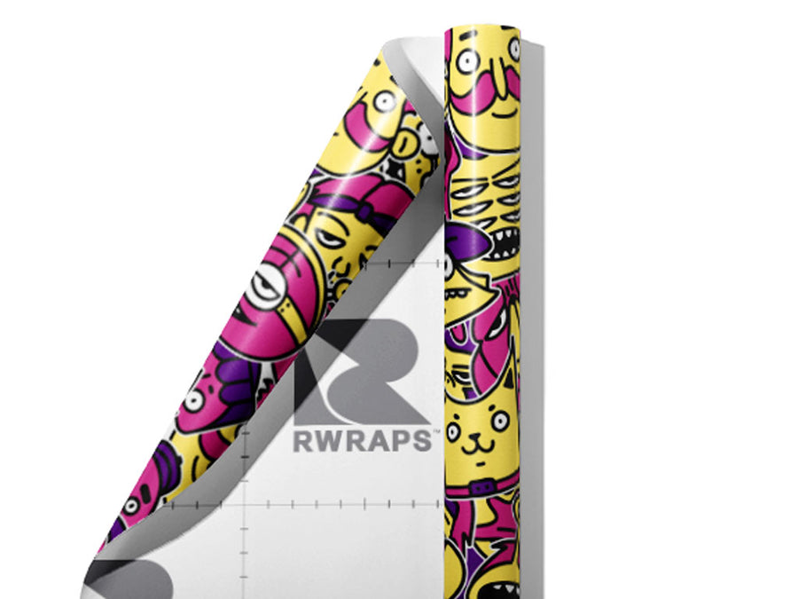 Strange Visitors Sticker Bomb Wrap Film Sheets~Rwraps Series 914 Strange Visitors Sticker Bomb Scrolled Sheet~4