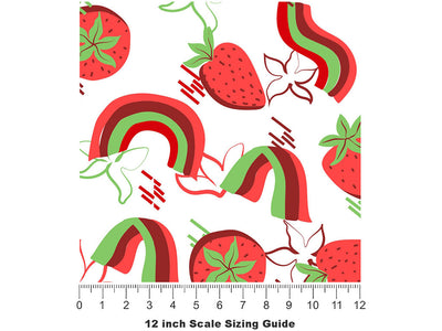 Strawberry Hill Fruit Vinyl Film Pattern Size 12 inch Scale~Rwraps Strawberry Hill Fruit Sizing Chart~2