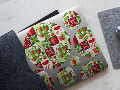 strawberry jam mosaic DIY Laptop Stickers